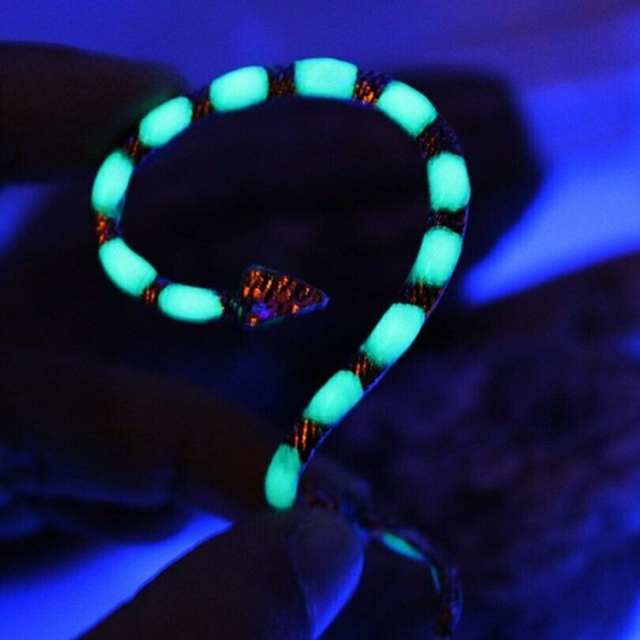 Glow in Dark Silver Snake Ear Stud Cuff Wrap Earring‎ - Fashion Gothic Punk- New - Picture 5 of 5